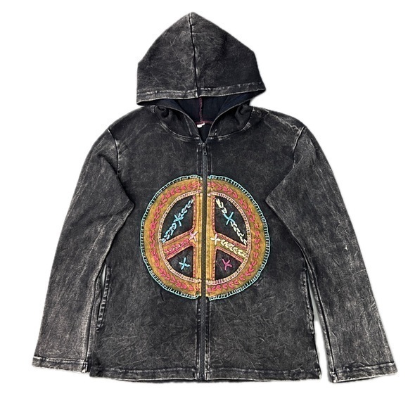 Vintage Other - Vintage Embroidered Peace Sign Hoodie